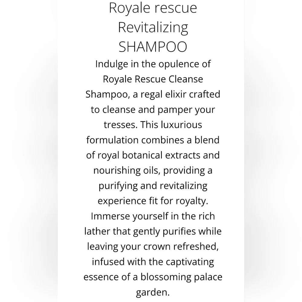 Royal Luxury Perfect Rescue Revitalizing Shampoo & Conditioner
